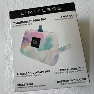 Limitless TotalBoost Mini Pro 5,000mAh Portable Power Bank  Marble Color